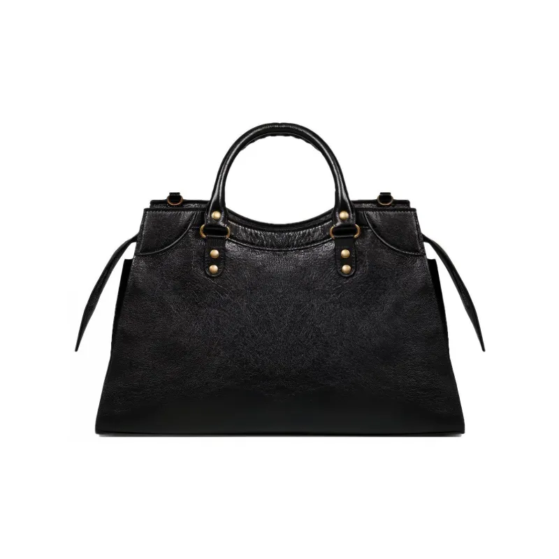 Balenciaga Neo Classic City Tote Bag Medium Allover Details Black/Gold/White-2