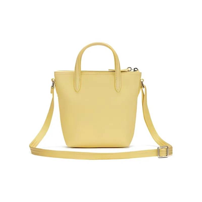 LACOSTE PVC Shoulder Bag Crossbody Bag Handbag Small Size Women's Light Yellow-1