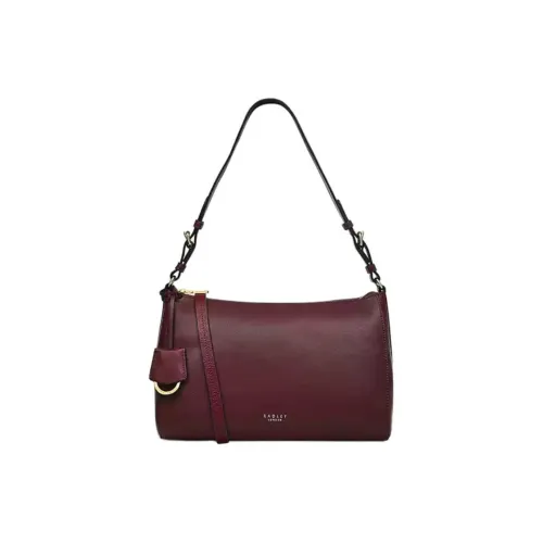 RADLEY Cow Leather Crescent Bag Shoulder Bag Medium Size Women's Red Brown