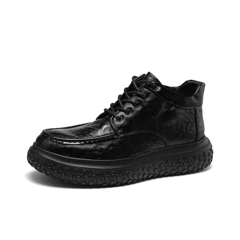G.N.SHIJIA Wear Resistant Wide Coverage Lightweight Mid Top Casual Shoes Men's Black-1