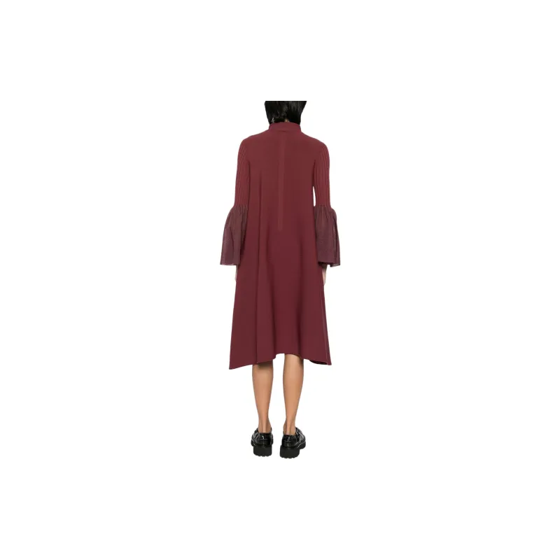 CFCL Pottery Lucent Glitter Long Bell Sleeve Flare Dress-2