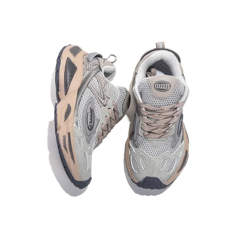 Jifffly Cushioned Slip-Resistant Breathable Lightweight Height Increasing Low-Top Chunky Sneakers Unisex-25