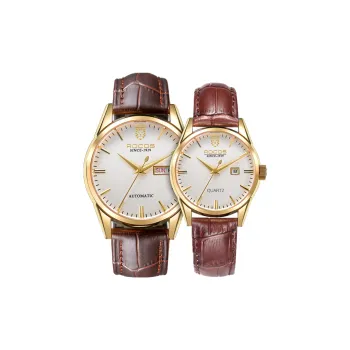 ROCOS Collection Mechanical Movement Cowhide Strap Watch Unisex White Dial