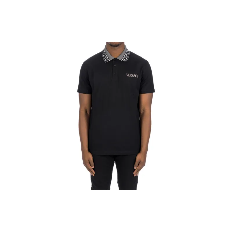 VERSACE Polo Shirts Men's Black-2