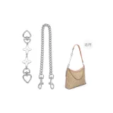 Silver white four-leaf clover 16cm + decorative chain puppy buckle 45cm
