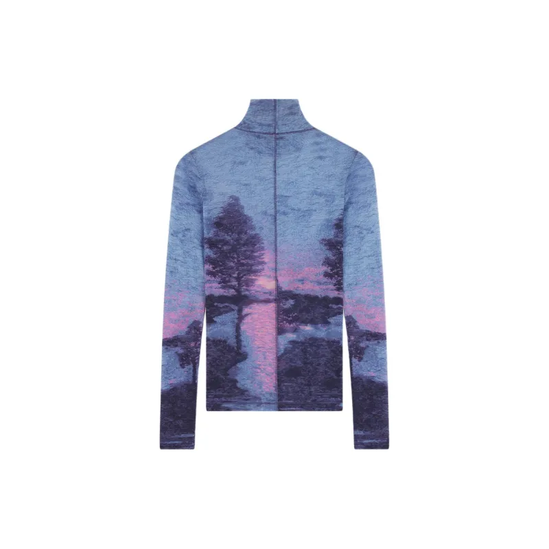 Maison Kitsune Landscape Mesh High Neck Top-1
