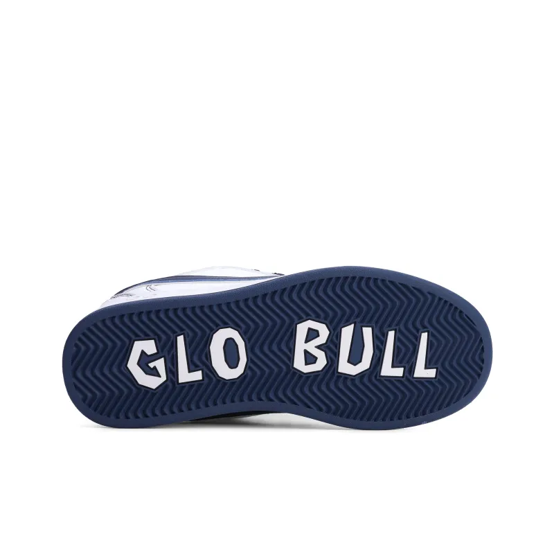 GLO BULL Skateboard Shoes Unisex Low Top White Dark Blue Thread-5