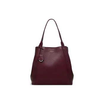 RADLEY Cow Leather Tote Bag, Shopping Bag, Shoulder Bag, Handbag Large Size Women's Red Brown