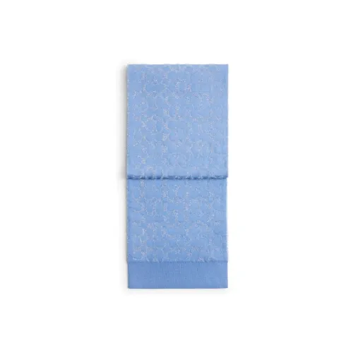 COACH Polyamide, Acrylic, Metal Coated Fiber, Sheep Wool Knit Scarves Unisex Blue