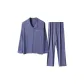 Dark Blue-[Ice Silk Long-Sleeved Casual Loungewear]