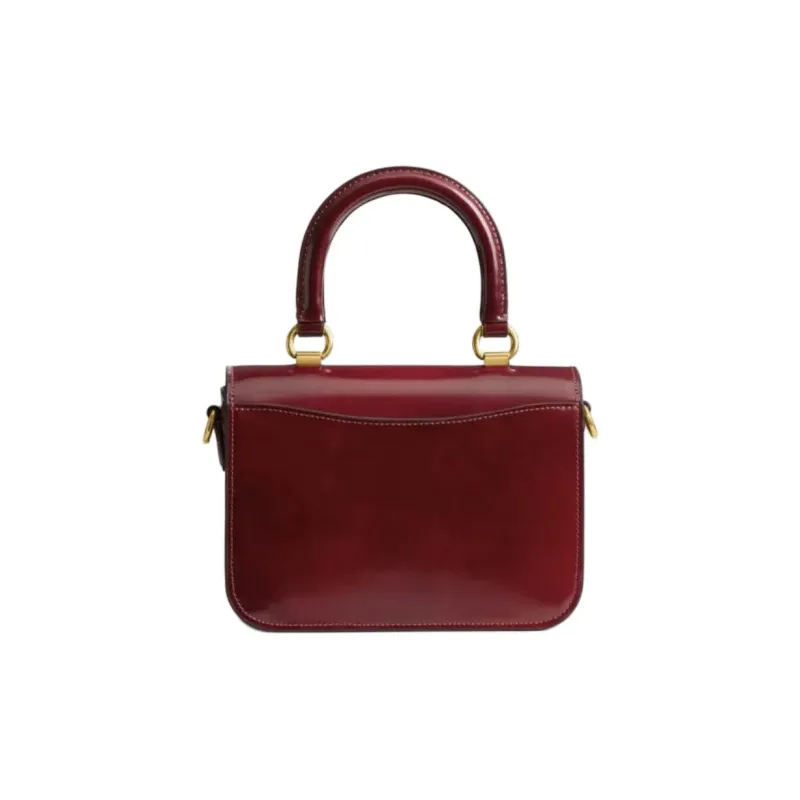 COACH Rogue Cow Leather Crossbody One Shoulder Handbag Trumpets Women's Dark Red Gemstone Color-2