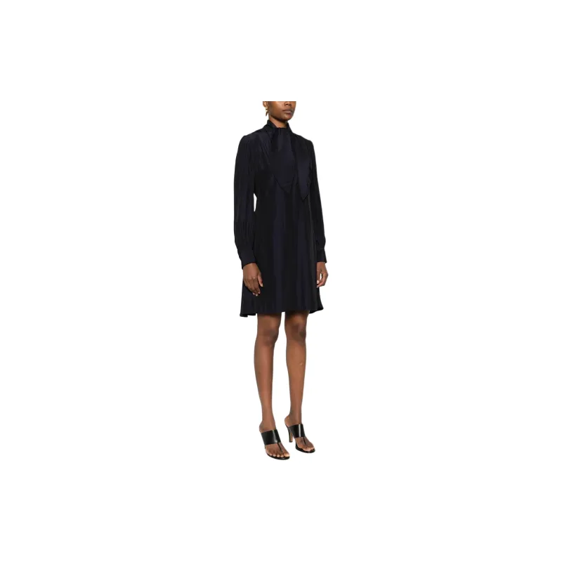 Lanvin Keyhole Neck Draped Mini Dress-3