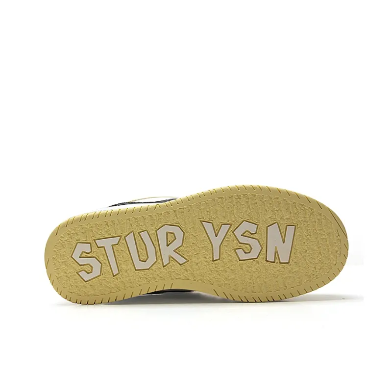 STUR YSN Wear resistant And Lightweight Low Top Skateboard Shoes Unisex White Light Yellow-7