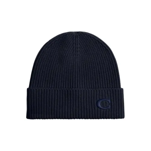 COACH Sheep Wool Beanies Unisex Blue
