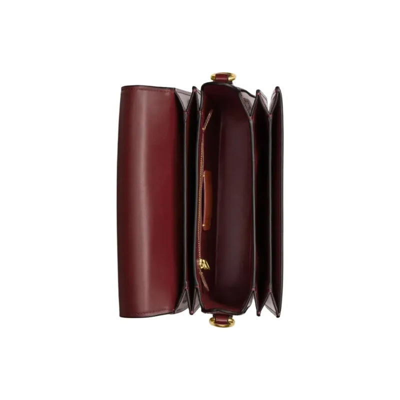 COACH Rogue Cow Leather Crossbody One Shoulder Handbag Trumpets Women's Dark Red Gemstone Color-3