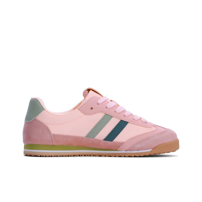 GLO BULL Skateboard Shoes Unisex Low Top Light Pink Green-1