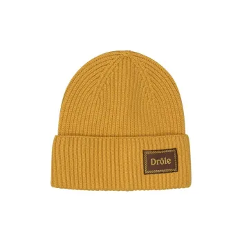 DROLE DE MONSIEUR Logo Patch Turn Up Hem Beanie