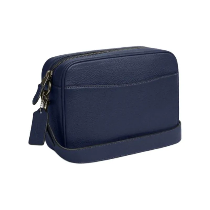 COACH Cow Leather Shoulder Bag, Crossbody Bag Small Size Men's Marine Blue-1