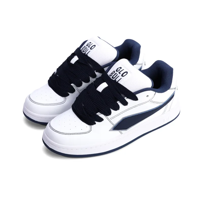 GLO BULL Skateboard Shoes Unisex Low Top White Dark Blue Thread-2