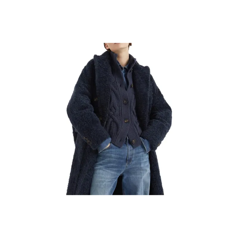 Brunello Cucinelli Embellished Frosty Effect Shearling Coat-3