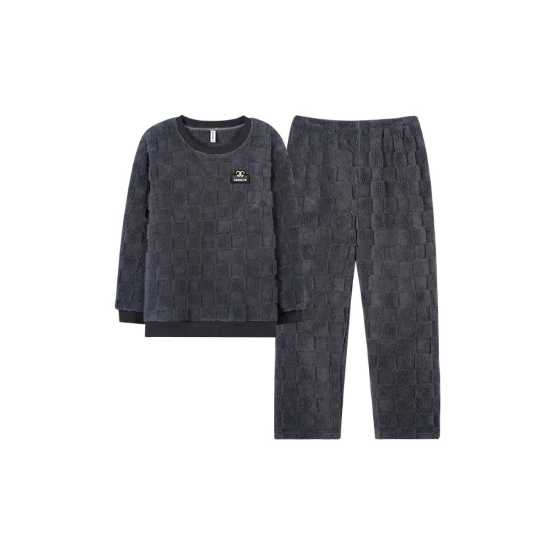 Mulong Family Pajama Set Men's Gray-0