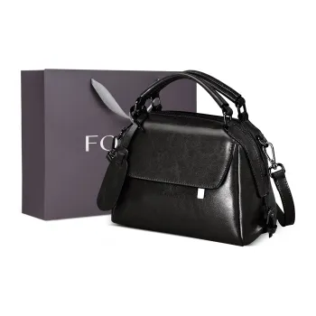 FOXER Cow Leather Shoulder Bag Crossbody Bag Handbag Small Size Women's Black/White/Brown/Burgundy