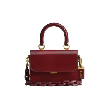 COACH Rogue Cow Leather Crossbody One Shoulder Handbag Trumpets Women's Dark Red Gemstone Color
