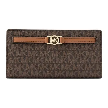 MICHAEL KORS Coated Canvas Wallet Large Size Women's Brown