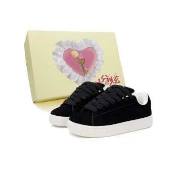 FULLXUAN Wear Resistant Low Top Skateboard Shoes Women's Black Box Included