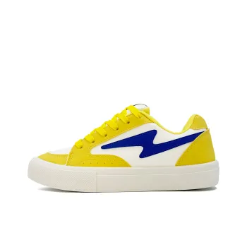 FANTASTIC XBOX Slip Resistant Low Top Skateboard Shoes Women's White Blue Yellow Box Included