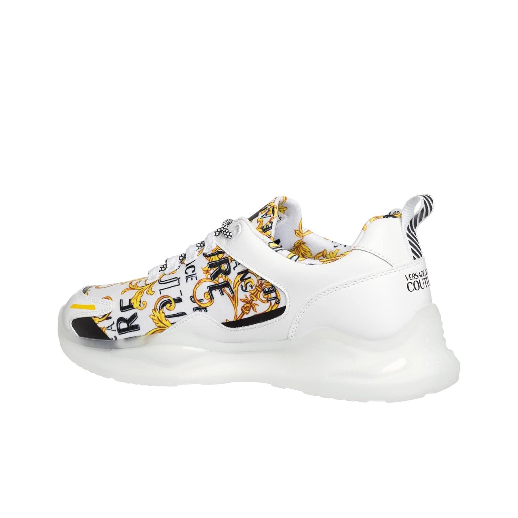 VERSACE JEANS Casual Shoes Men Low-Top White Gold - POIZON