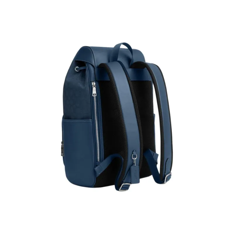 COACH Cow Leather Backpack Medium Size Unisex Deep Denim-2