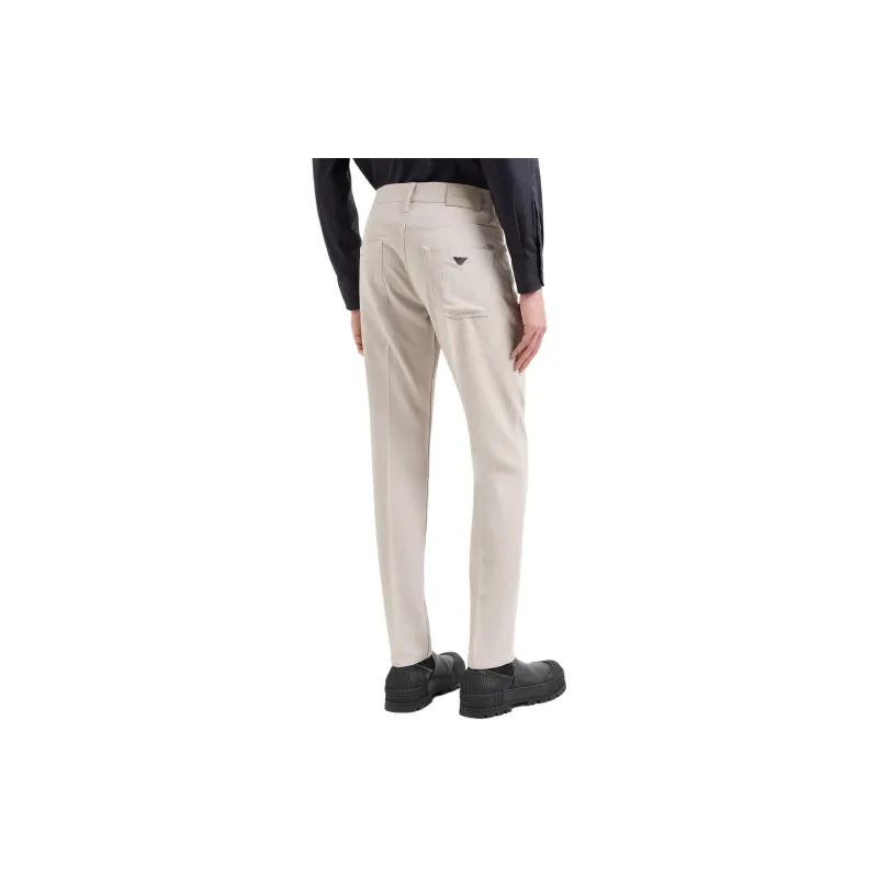 EMPORIO ARMANI Logo Plaque Ribbed Trousers-3