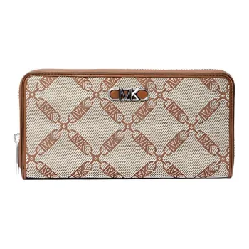 MICHAEL KORS Hudson Fabric Wallet Men's Ecru & Brown