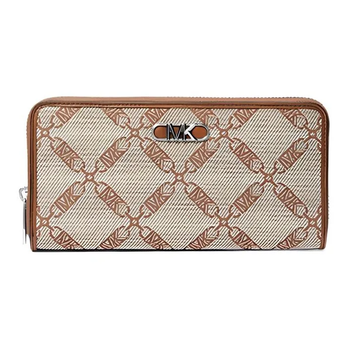 MICHAEL KORS Hudson Fabric Wallet Men's Ecru & Brown-0