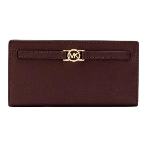 MICHAEL KORS Cow Leather Wallet Large Size Women's Dark Red