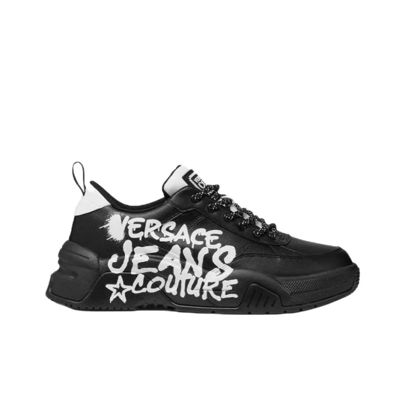 VERSACE JEANS Graffiti Stargaze Low Top Casual Shoes Men's Black-1
