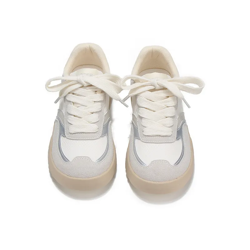 Binya Lightweight Anti Slip Low Top Skateboard Shoes Women's Beige-3