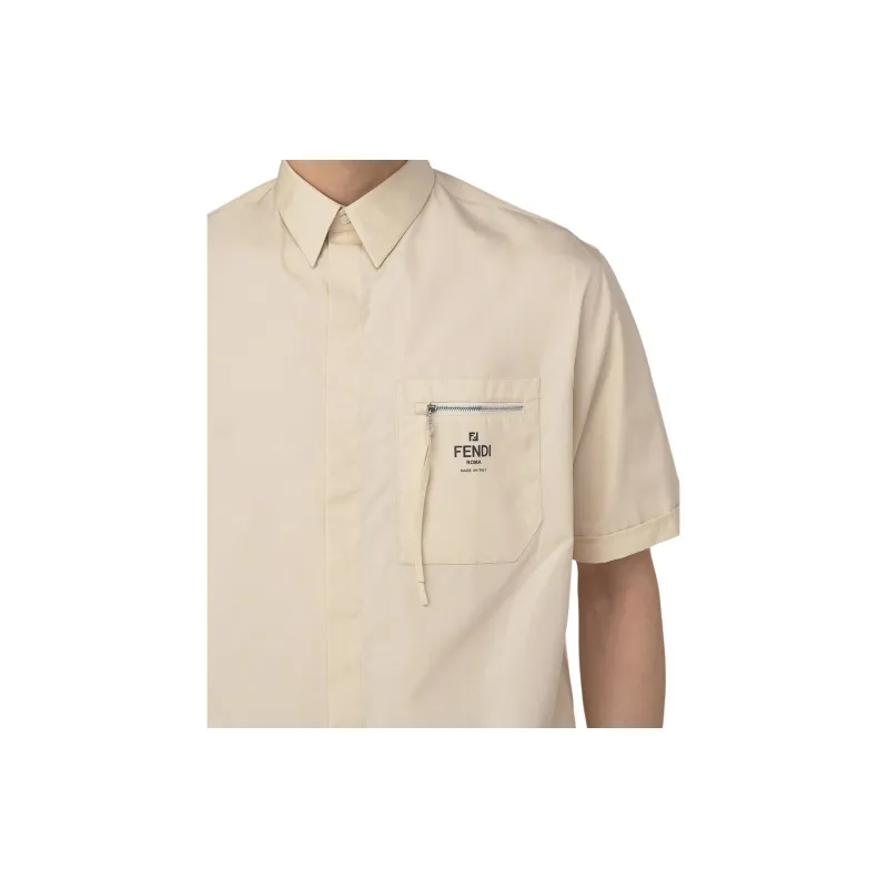 FENDI Logo Printed Short-Sleeved Shirt-4