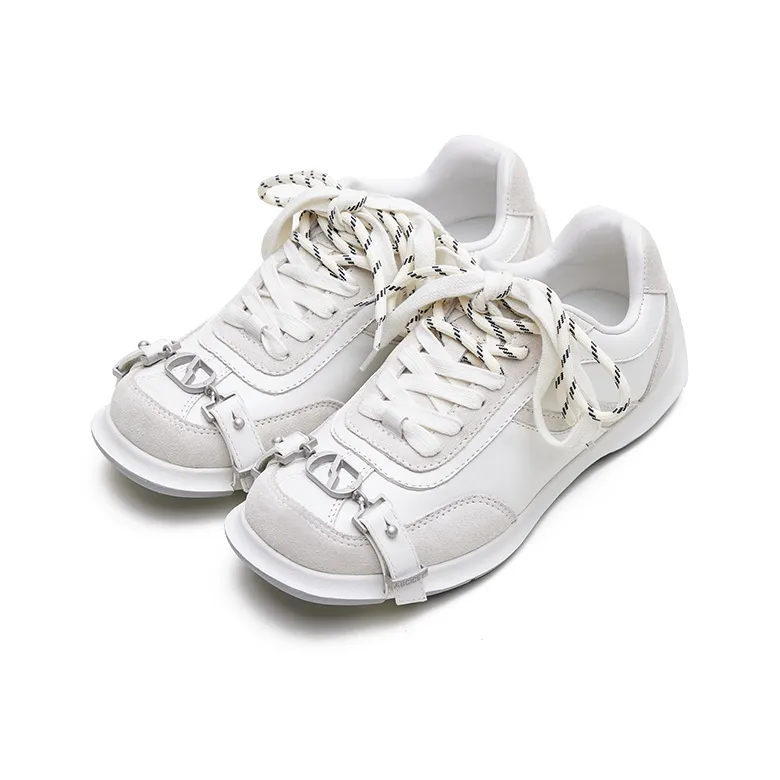 ABCICEY Wear resistant And Lightweight Low Top Casual Shoes Unisex White-1