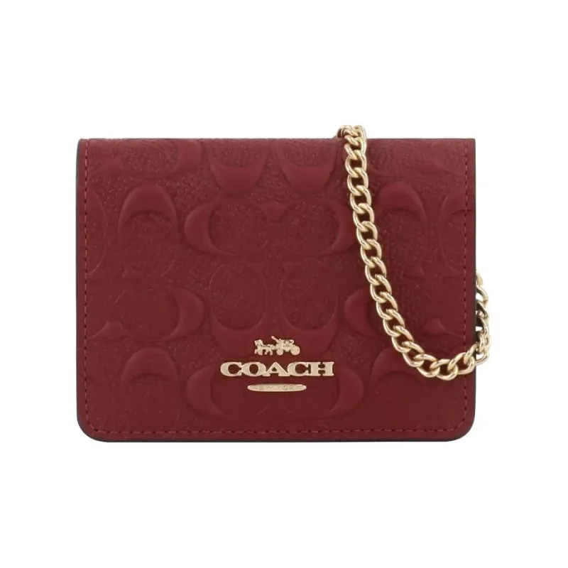 COACH Calfskin Crossbody Bag, Wallet Mini Women's Cherry-1