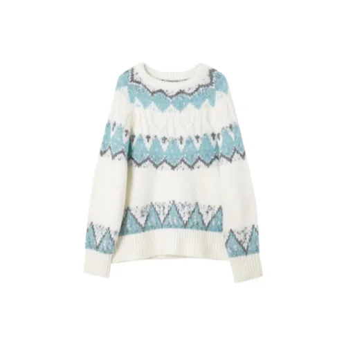 3COLOUR Knitwear Women's Lake Blue Geometry
