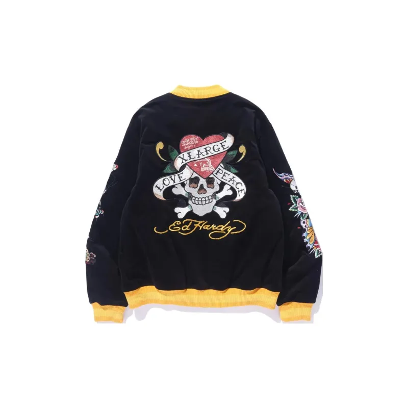 Ed Hardy X XLARGE Jackets Unisex Black-1