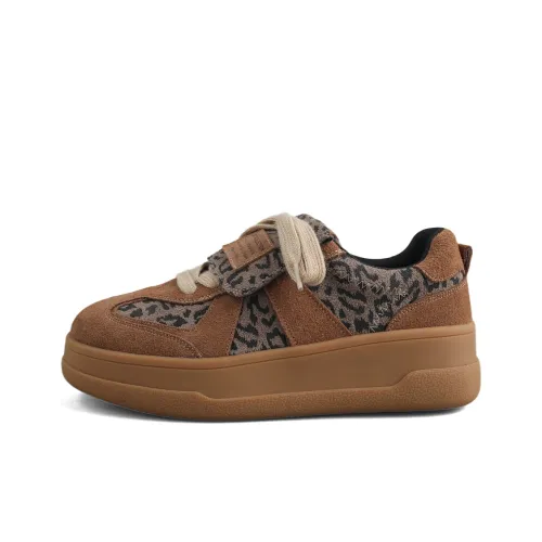 DOLIN COLLECTION Platform Skateboard Shoes Casual Shoes Women's Leopard Print