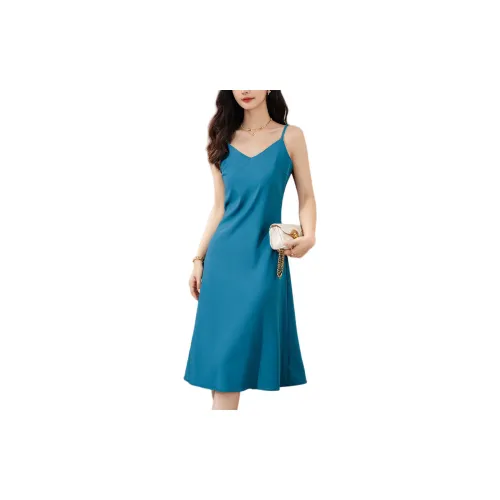 Wbwq Slip Dresses Women's Dusty Blue