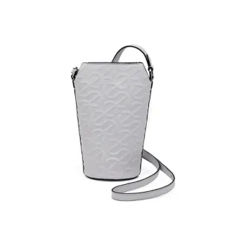 Ecco Cow Leather Bucket Bags Shoulder Bag Crossbody Bag Small Size Women's Cloud Gray