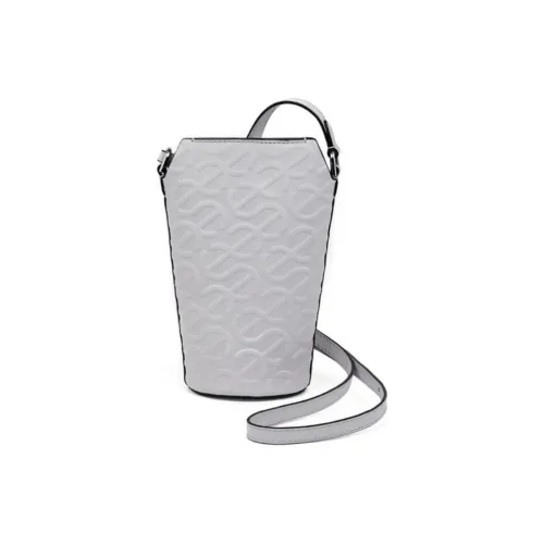 Ecco Cow Leather Bucket Bags Shoulder Bag Crossbody Bag Small Size Women's Cloud Gray