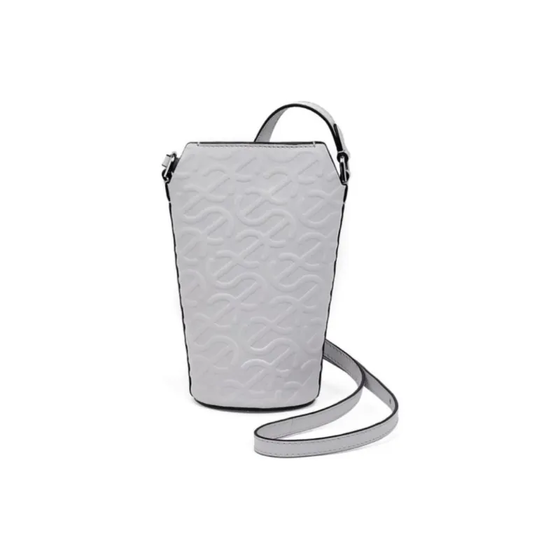 Ecco Cow Leather Bucket Bags Shoulder Bag Crossbody Bag Small Size Women's Cloud Gray-0