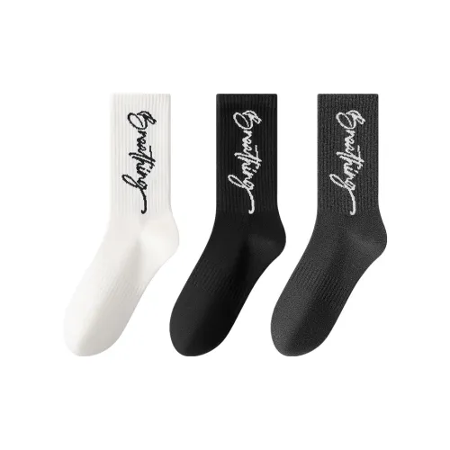 MIIOW Mid Calf Socks Unisex 3 Pack