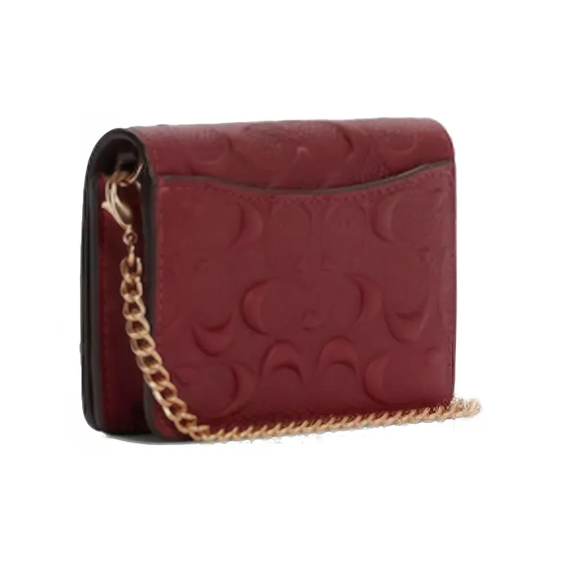 COACH Calfskin Crossbody Bag, Wallet Mini Women's Cherry-2